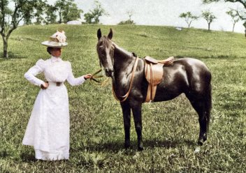 zobrazit detail historického snímku: Dáma s koněm.