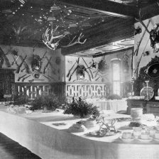 retro fotografie Lovecký pokoj, v němž se snídalo.