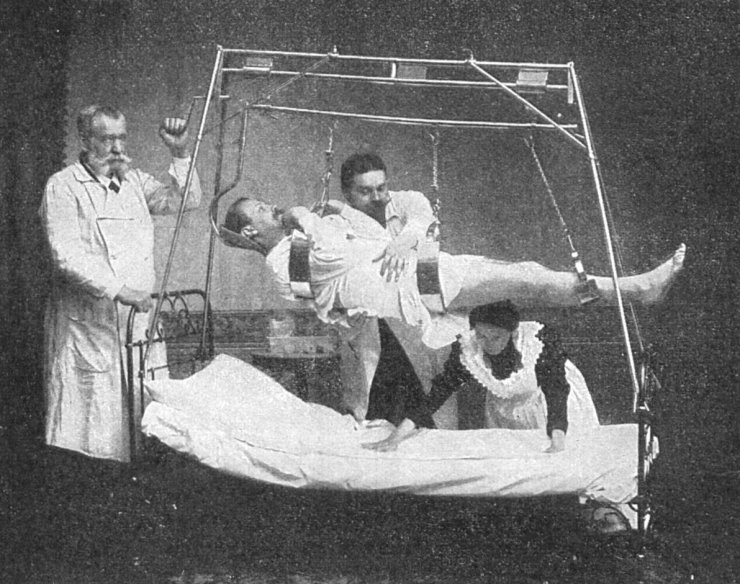 zobrazit detail historického snímku: Dra Peters-a přístroj na zdvihání nemocných.